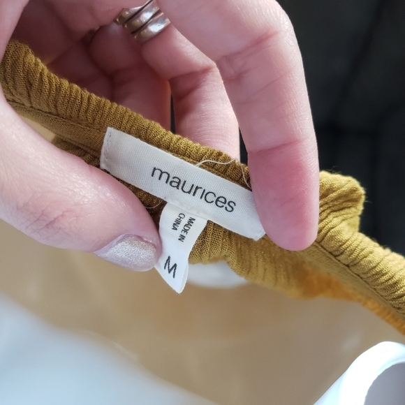 Maurices Golden Blouse Tassel Embroidery Bohemian - Picture 5 of 6